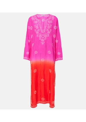 Juliet Dunn Embroidered ombre silk kaftan