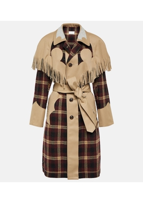 Maison Margiela Fringed checked trench coat