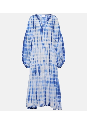Anna Kosturova Amelia tie-dye tiered silk midi dress