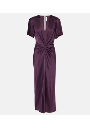 Victoria Beckham Gathered satin maxi dress