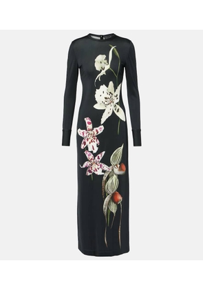 Oscar de la Renta Floral jersey maxi dress