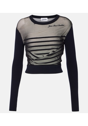 Jean Paul Gaultier The Mariniere jersey and tulle top