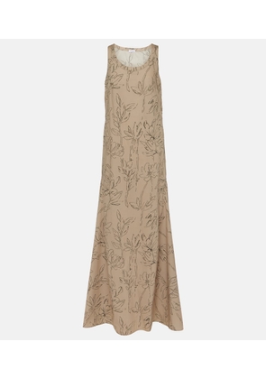 Brunello Cucinelli Floral cotton maxi dress