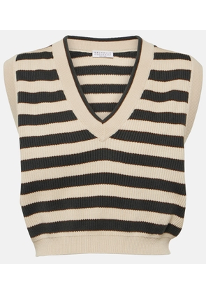 Brunello Cucinelli Striped cotton sweater vest