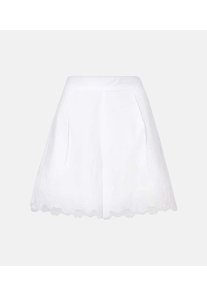 Juliet Dunn Embroidered cotton shorts