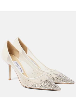 Jimmy Choo Love 85 crystal-embellished mesh pumps