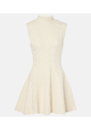 Staud Charade cable-knit wool-blend minidress