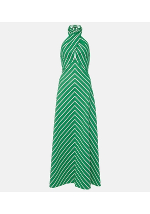 Staud Dawn striped cotton poplin maxi dress