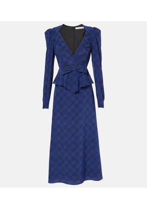 Alessandra Rich Tartan silk midi dress