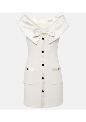 Alessandra Rich Bow-detail satin-trimmed cady minidress