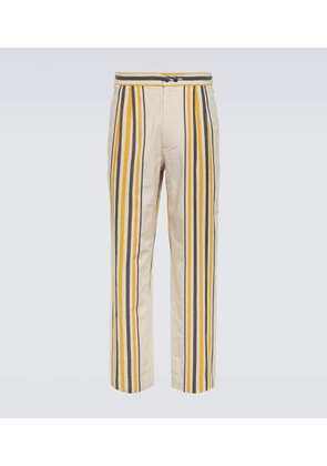 Bode Striped mid-rise cotton straight pants