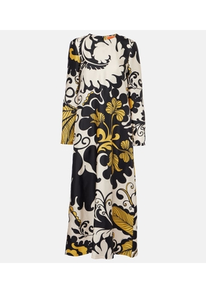 La DoubleJ Swing printed silk twill midi dress