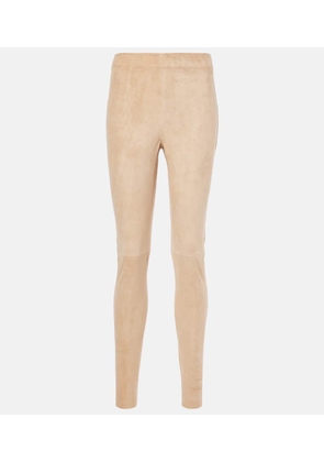 Joseph Mid-rise suede leggings