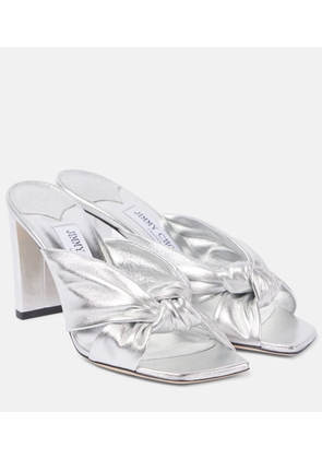 Jimmy Choo Avenue 85 metallic leather mules