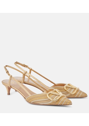 Valentino Garavani VLogo Signature 40 leather slingback pumps