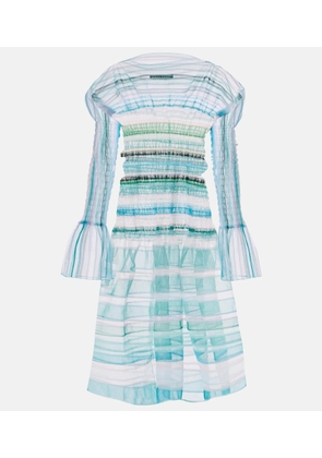 Susan Fang Striped sheer midi dress