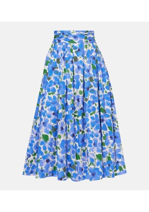 Carolina Herrera Floral cotton-blend midi skirt