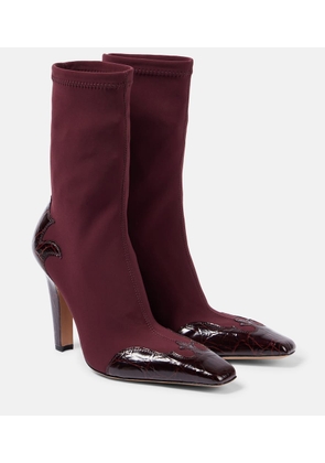 Paris Texas Belle 100 leather-trimmed cowboy boots