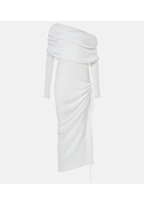 Alaia Off-shoulder ruched maxi dress