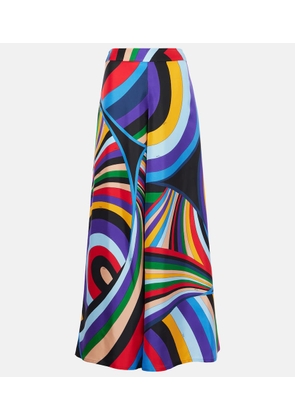 Pucci Iride silk twill wide-leg pants