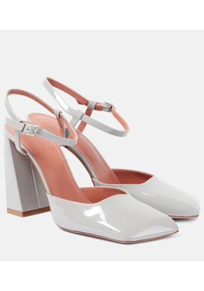 Amina Muaddi Charlotte patent leather slingback pumps