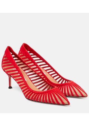 Aquazzura Passions 65 suede and mesh pumps