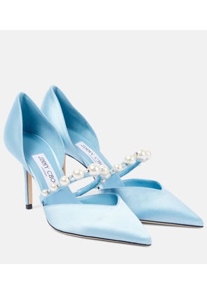 Jimmy Choo Aurelie 85 embellished satin pumps