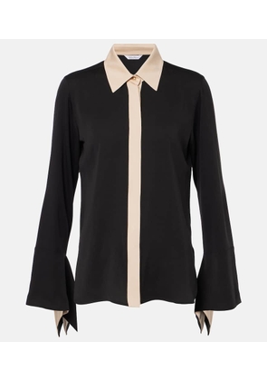 Max Mara Pio high-rise silk charmeuse blouse