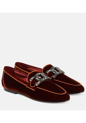 Tod's Kate embellished velvet loafers