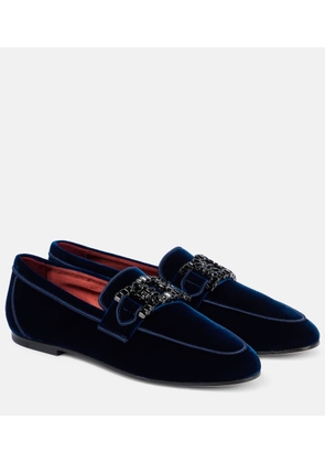Tod's Kate embellished velvet loafers