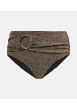 Alexandra Miro Dorit high-rise lame bikini bottoms