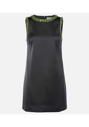 Self-Portrait Embellished satin minidress