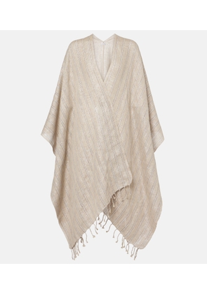 Brunello Cucinelli Linen-blend poncho