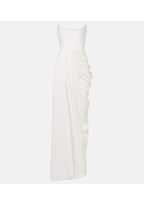 Alex Perry Bridal draped crepe bustier gown