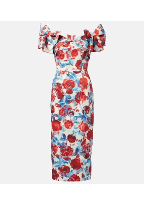 Rebecca Vallance Fleurette floral taffeta midi dress