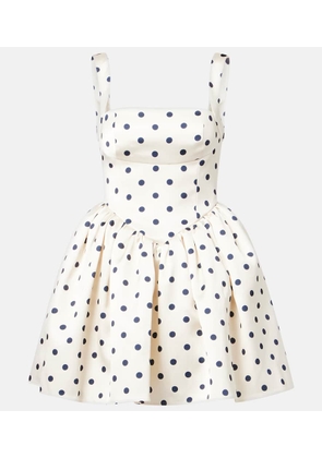 Self-Portrait Polka-dot satin minidress