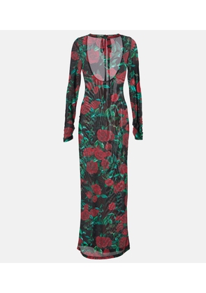 Alexandra Miro Selene floral mesh maxi dress