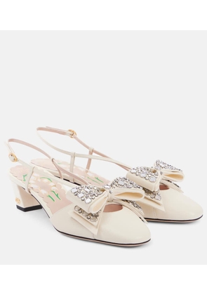 Valentino Garavani Bowow 45 embellished slingback pumps