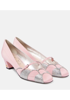 Valentino Garavani Bowow 45 embellished moire pumps