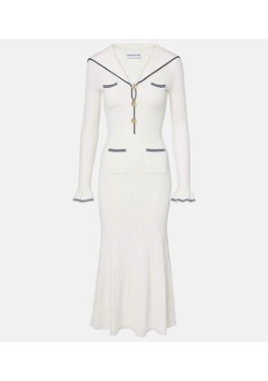 Self-Portrait Ribbed-knit midi dress