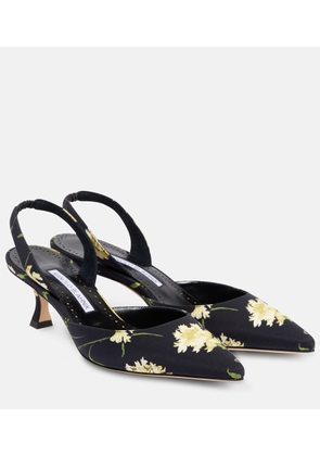 Manolo Blahnik Carolyne 50 floral slingback pumps
