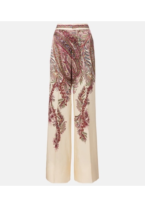 Etro Paisley satin palazzo pants