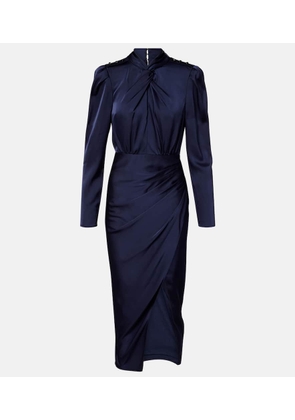 Self-Portrait Draped satin midi dress