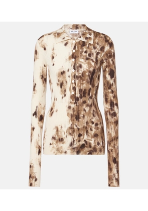 The Attico Printed cashmere and silk polo sweater