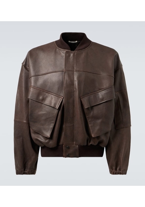 Auralee Leather bomber jacket