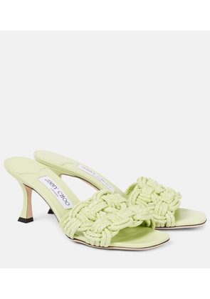 Jimmy Choo Chara 70 woven raffia mules