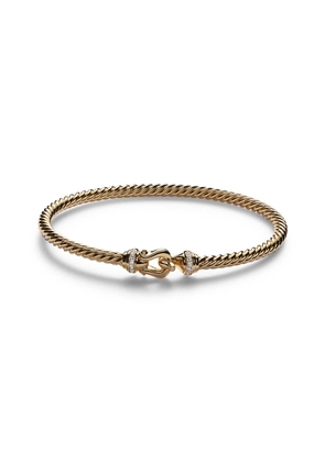 David Yurman Buckle CablespiraÂ® 18kt gold bangle with diamonds