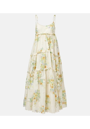 Alemais Juliette floral tiered cotton midi dress