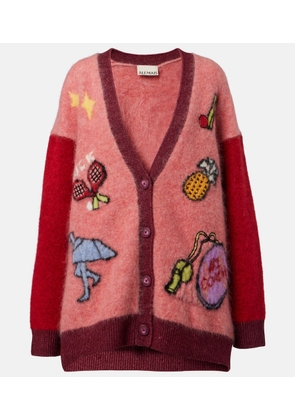 Alemais Court embroidered wool-blend cardigan