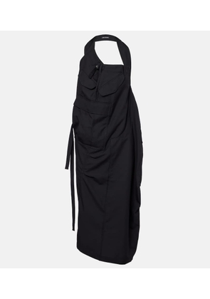 Junya Watanabe Halterneck wool midi dress